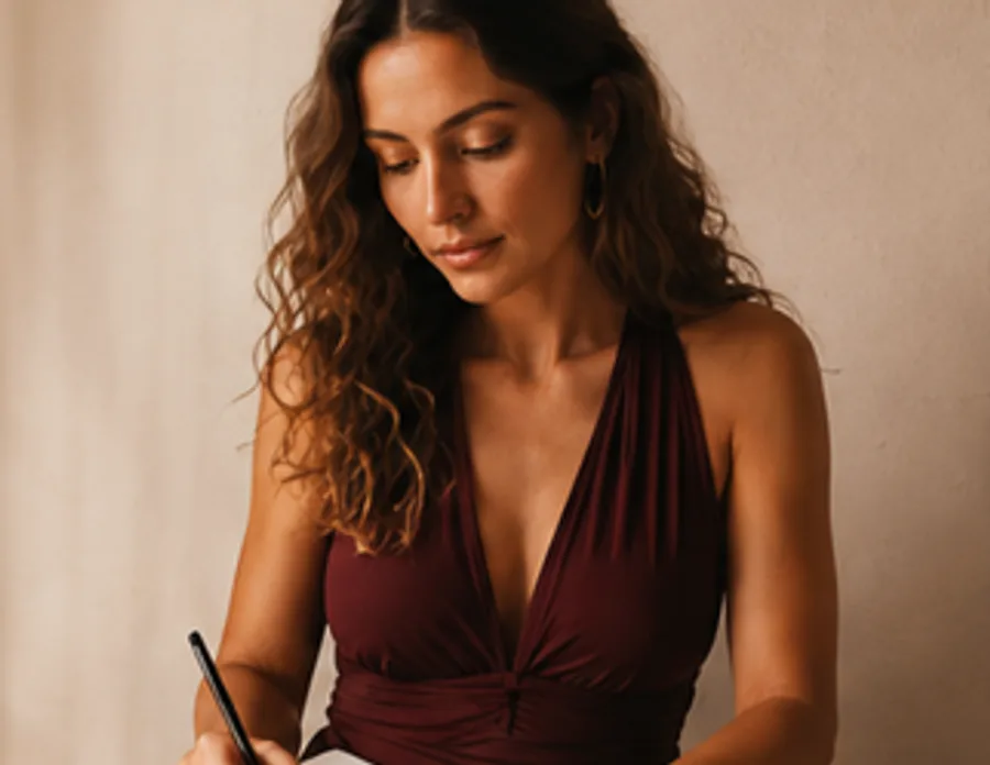 Mujer escribiendo en un cuaderno